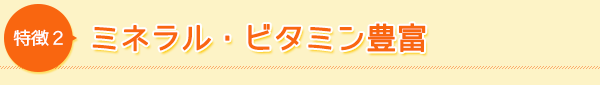 特徴2:ミネラル豊富