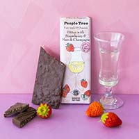 People Tree（ピープルツリー） チョコレート 有機ビターウィズストロベリー＆マール・ド・シャンパーニュ／50g