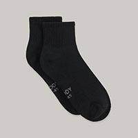 BOODY（ブーディ） クッションクウォータークルーソックス ブラック21-25cm