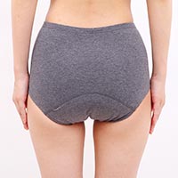 ナチュラムーン（NaturaMoon） オーガニックコットン吸水ショーツ チャコールグレー/M-L