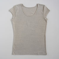 ナチュラルスタイル×プレマシャンティ べんがら染め フレンチスリーブTシャツ グレー／Ｍ