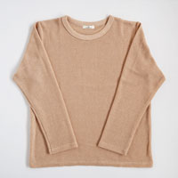 ナチュラルスタイル オーガニックコットン100％ 茶綿メッシュ長袖Tシャツ ブラウン（茶綿）／フリー（ユニセックス）