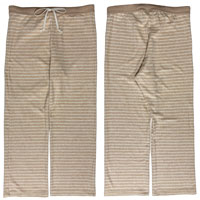 ナチュラルスタイル オーガニックコットン100％ パイルボーダーくつろぎパンツ ブラウン（茶綿）／M-L