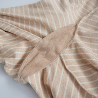 ナチュラルスタイル オーガニックコットン100％ パイルボーダーくつろぎパンツ ブラウン（茶綿）／M-L