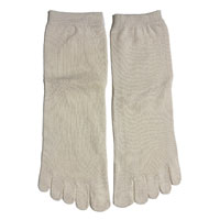 ナチュラルスタイル 薄手のシルク五本指ソックス 生成／23-24.5cm