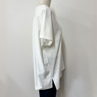 ナチュラルスタイル 葛衣（くずごろも） 葛和紙 スラブ天竺フレンチ袖 ワイドTシャツ 淡雪（白）／M-L