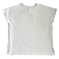 ナチュラルスタイル 葛衣（くずごろも） 葛和紙 スラブ天竺フレンチ袖 ワイドTシャツ 淡雪（白）／M-L