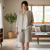 ナチュラルスタイル ヤク裏毛 ショートパンツ ヤクグレー／M-L