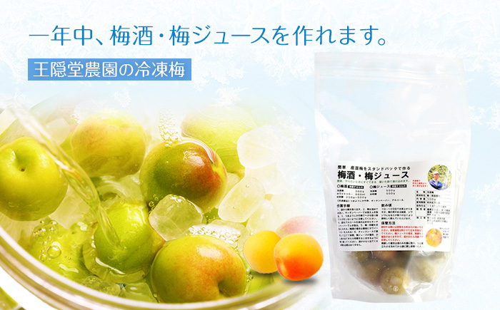 一年中、梅酒・梅ジュースを作れます。王隠堂農園の冷凍梅