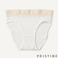 PRISTINE（プリスティン） レース付テレコショーツ ホワイト/Mサイズ