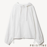 PRISTINE（プリスティン） ちりめんジップアップパーカー ホワイト/Mサイズ