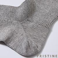 PRISTINE(プリスティン) 爽ヤクコットンクルーリブソックス グレー/22-24cm