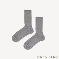PRISTINE(プリスティン) 爽ヤクコットンクルーリブソックス グレー/22-24cm