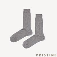 PRISTINE（プリスティン）ジェンツ 爽ヤクワイドリブソックス グレー/25-27cm