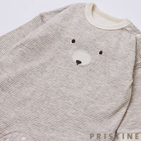 PRISTINE baby（プリスティン ベビー） ヤクエアニットボーダーカバーオール グレー/70-80cm