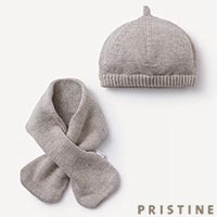 PRISTINE baby（プリスティン ベビー） ベレー帽・プチマフラーセット グレー/80-90cm