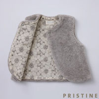 PRISTINE baby（プリスティン ベビー） ヤクフェイクファーベスト グレー/70-90cm