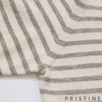 PRISTINE(プリスティン) 求心編ボーダークルーネックプルオーバー グレー/Mサイズ
