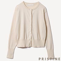 PRISTINE(プリスティン) クルーネックカーディガン ナチュラル/Mサイズ