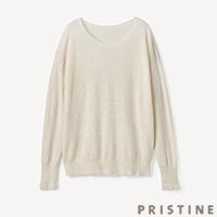 PRISTINE(プリスティン) エリシルク Vネックプルオーバー ナチュラル/Mサイズ