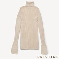 PRISTINE（プリスティン） アルパカ混リブタートルセーター ナチュラル/Mサイズ