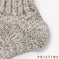 PRISTINE（プリスティン） ジェンツ もちむぎリブソックス ナチュラルブラウン/25-27cm