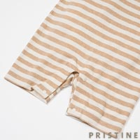 PRISTINE baby（プリスティン ベビー） 天竺ボーダーらいおんショートオール ナチュラルブラウン/70-80cm