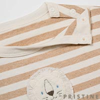 PRISTINE baby（プリスティン ベビー） 天竺ボーダーらいおんTシャツ ナチュラルブラウン/80-90cm