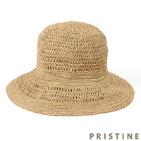 PRISTINE（プリスティン） ラフィア透かし編みハット ナチュラル