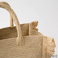 PRISTINE（プリスティン） ラフィアフリルトートバッグ ナチュラル