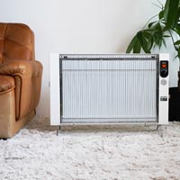 遠赤外線セラミックパネルヒーター サンラメラ with フラワーオブライフ 1200W ミルキーホワイト（1221型）