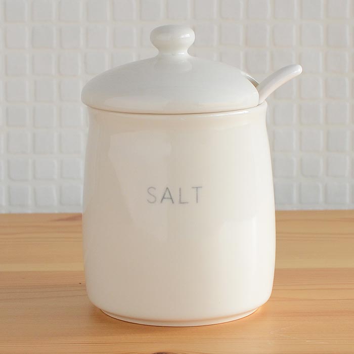 森修焼（しんしゅうやき） 調味料入れ SALT/アイボリー