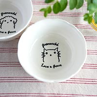 森修焼（しんしゅうやき）Premarche with Animals フラワー小鉢 Ｍサイズ／ねこ