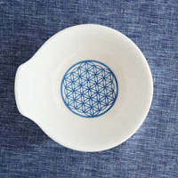 森修焼（しんしゅうやき） 持ち手つきマルチボウル フラワーオブライフ