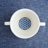 森修焼（しんしゅうやき） 両手マグ フラワーオブライフ