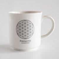 森修焼（しんしゅうやき） プレマルシェ フラワーオブライフ マグカップ ロゴカラー：グレー
