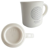 森修焼（しんしゅうやき） プレマルシェ フラワーオブライフ マグカップ ロゴカラー：グレー