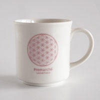 森修焼（しんしゅうやき） プレマルシェ フラワーオブライフ マグカップ ロゴカラー：ピンク