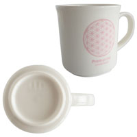 森修焼（しんしゅうやき） プレマルシェ フラワーオブライフ マグカップ ロゴカラー：ピンク