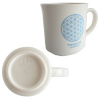 森修焼（しんしゅうやき） プレマルシェ フラワーオブライフ マグカップ ロゴカラー：アイスブルー