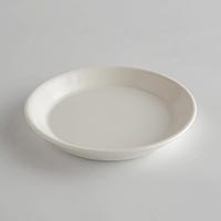 森修焼（しんしゅうやき） プレマルシェロゴ入り植木鉢 受け皿 ミルキーホワイト