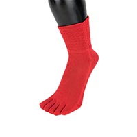 杉山ニット工業 EM5本指ソックス なないろ/ゆったり 赤/23-25cm