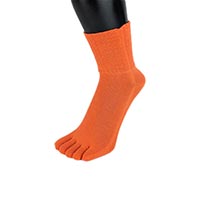 杉山ニット工業 EM5本指ソックス なないろ/ゆったり 橙/23-25cm