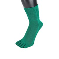 杉山ニット工業 EM5本指ソックス なないろ/ゆったり 緑/23-25cm
