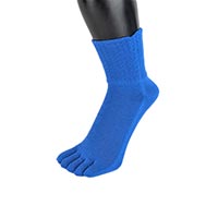 杉山ニット工業 EM5本指ソックス なないろ/ゆったり 青/23-25cm