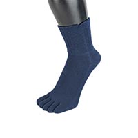 杉山ニット工業 EM5本指ソックス なないろ/ゆったり 藍/23-25cm