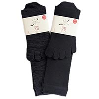 杉山ニット工業 EM5本指ハイソックス雅 ブラック/23-25cm