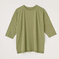 竹布-TAKEFU- リラックスTシャツ ライムグリーン／M-Lサイズ
