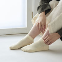 和紡布のソックス