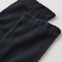 和紡布 ガラ紡の5本指靴下 黒／22-24cm